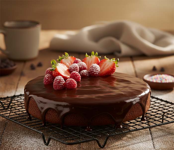 تزئین کیک شکلاتی 