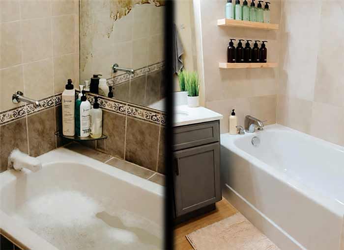 خانه تمرتب حمام قبل و بعد