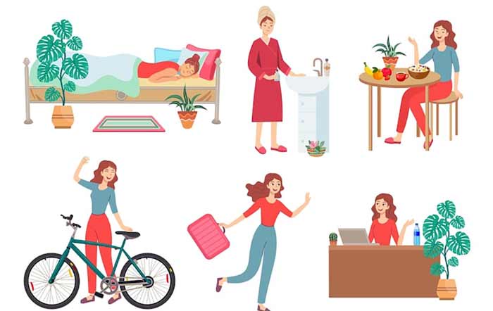 لیست کارها لیست کارهای روزانه یک دختر نوجوان موفق